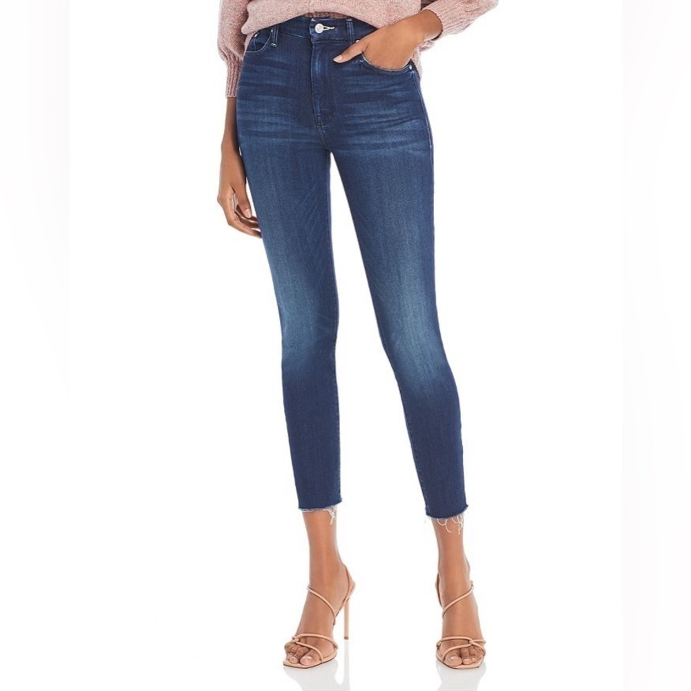 MOTHER High Waisted Looker Ankle Fray Jeans